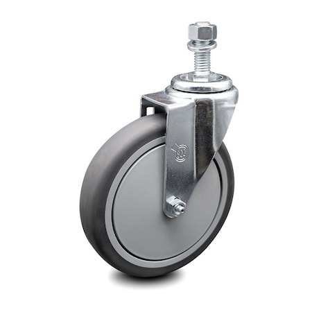 Service Caster 6 Inch Thermoplastic Rubber Wheel Swivel 12mm Threaded Stem Caster SCC SCC-TS20S614-TPRB-M1215